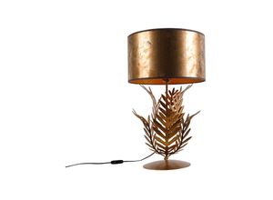 8718881120411 - Vintage Tischlampe Gold mit Bronzeschirm - Botanica - Bronze