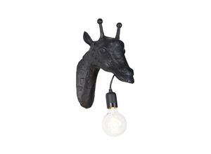 8718881122996 - Qazqa - Vintage Wandlampe schwarz - Giraffe - Schwarz