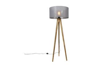 8718881124716 - Qazqa - Ländliches Stativ Vintage Holz mit dunkelgrauem Farbton 50 cm - Tripod Classic - Grau