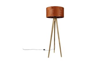 8718881124754 - Qazqa - Ländliches Stativ Vintage Holz mit rotem Farbton 50 cm - Tripod Classic - Orange