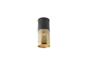 8718881128028 - Qazqa - Industrielle Deckenlampe schwarz mit Gold - Raspi - Gold Messing