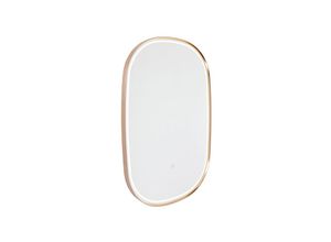 8718881128677 - Qazqa - Badspiegel Kupfer inkl led mit Touchdimmer oval - Miral - Kupfer