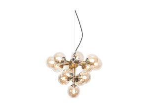 8718881130687 - Pendelleuchte Bronze mit Bernsteinglas 13 Lichter - Bianca - Bronze