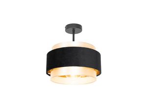 8718881132742 - Qazqa - Moderne Deckenlampe Schwarz mit Gold - Elif - Schwarz 8718881132742 - Qazqa - Moderne Deckenlampe Schwarz mit Gold - Elif - Schwarz