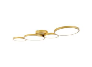 8718881134289 - Deckenleuchte gold inkl LED 3-stufig dimmbar 4-flammig - Lupolo - Gold Messing