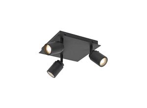 8718881135750 - Qazqa - Moderner Spot schwarz quadratisch 3-Licht IP44 - Ducha - Schwarz