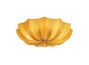 8718881136177 - Qazqa - Design-Deckenlampe Gold Silk 52 cm 3-flammig - Plu - Gold Messing