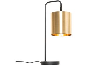 8718881137242 - Qazqa - Moderne Tischlampe Schwarz mit Gold - Lofty - Gold Messing