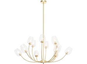 8718881138720 - Qazqa - Klassische Hängelampe Gold mit Glas 12 Lichter - Elien - Gold Messing