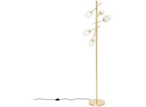 8718881138775 - Qazqa - Klassische Stehlampe Gold mit Glas - Elien - Gold Messing