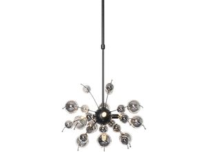 8718881140051 - Qazqa - Design-Hängelampe schwarz mit Rauchglas 4-flammig - Explode - Schwarz