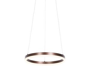 8718881140556 - Design-Hängelampe Bronze 40 cm inkl LED 3-stufig dimmbar - Anello - Bronze