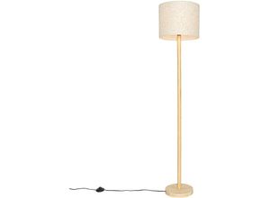 8718881140648 - Ländliche Stehlampe Holz mit Leinenschirm beige 32 cm - Mels - Naturel