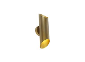 8718881140723 - Qazqa - Industrielle Wandleuchte Messing 2 Lichter - Whistle - Gold Messing