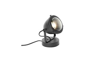 8718881140983 - Qazqa - Industrielle Tischlampe schwarz 18 cm - Emado - Schwarz