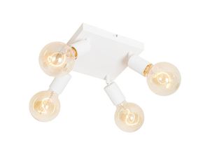 8718881141201 - Qazqa - Moderner Spot weiß quadratisch 4-flammig - Facil - Weiß 8718881141201 - Qazqa - Moderner Spot weiß quadratisch 4-flammig - Facil - Weiß