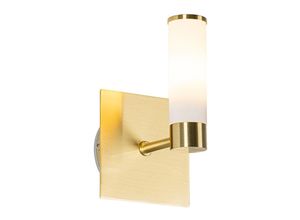 8718881141294 - Qazqa - Moderne Badezimmer Wandleuchte Messing IP44 - Bath - Gold Messing