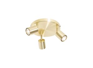 8718881141850 - Qazqa - Moderne Deckenleuchte Messing verstellbar rund 3 Lichter - Java - Gold Messing