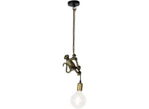 8718881142499 - Vintage Hängelampe Gold - Animal Monkey - Gold Messing