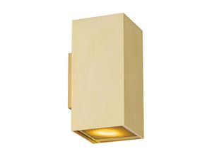 8718881143557 - Qazqa - Design-Wandleuchte Gold quadratisch 2-flammig - Sab Honey - Gold