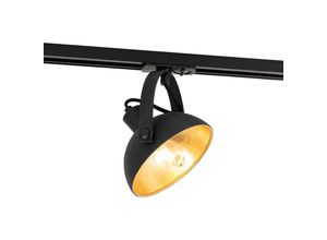 8718881144790 - Industrieller 1-Phasen-Schienenstrahler schwarz mit goldener Innenseite – Magnax - Schwarz