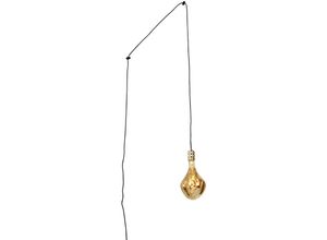 8718881145940 - Moderne Hängelampe gold mit Stecker inkl LED Leuchtmittel dimmbar - Cavalux - Gold Messing