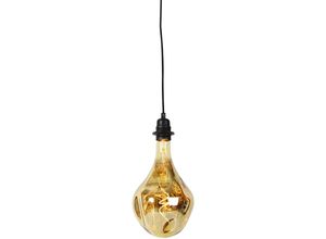 8718881145971 - Qazqa - Hängelampe schwarz dimmbar inkl LED-Spiegel gold dimmbar - Cava Luxe - Schwarz