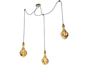 8718881146565 - Qazqa - Hängelampe gold 3-flammig inkl led amber dimmbar - Cava Luxe - Gold