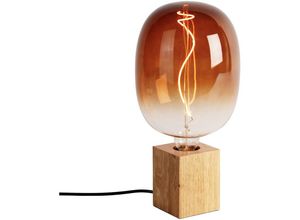 8718881146657 - Ländliche Tischleuchte Holz natur inkl LED G170 - Bloc - Naturel