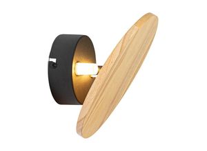 8718881147388 - Qazqa - Ländliche Wandleuchte aus rundem Holz - Pulley - Naturel