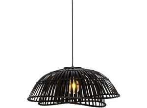 8718881147593 - Qazqa - Orientalische Hängelampe aus schwarzem Bambus 62 cm - Pua - Schwarz