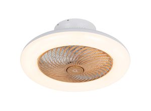 8718881148941 - Qazqa - Deckenventilator Holz inkl led mit Fernbedienung - Clima - Naturel