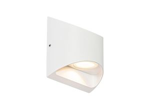 8718881149689 - Moderne Außenwandleuchte weiß inkl led 2-flammig IP54 - Mal - Weiß