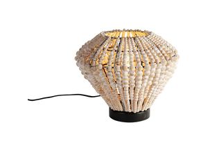 8718881150531 - Qazqa - Orientalische Tischlampe beige mit Perlen - Moti - Beige