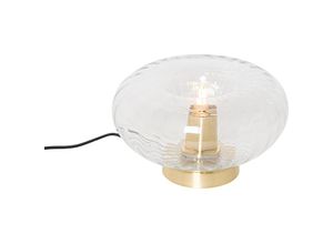 8718881150852 - Qazqa - Art-Deco-Tischlampe Gold mit Glas - Ayesha - Gold