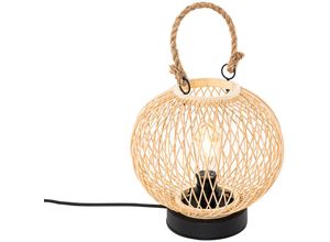 8718881152153 - Qazqa - Ländliche Outdoor-Tischlampe aus Rattan – Calamus - Naturel