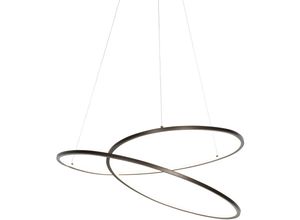 8718881152313 - Qazqa - Design Hängelampe Bronze 72 cm inkl led 3-stufig dimmbar - Rowan - Bronze