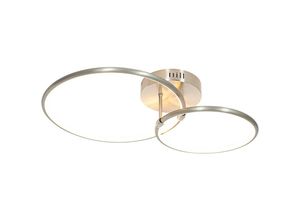 8718881153082 - Qazqa - Deckenleuchte Stahl inkl led 3-stufig dimmbar 2-flammig - Joaniqa - Stahl 8718881153082 - Qazqa - Deckenleuchte Stahl inkl led 3-stufig dimmbar 2-flammig - Joaniqa - Stahl
