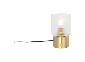 8718881153570 - Qazqa - Art-Deco-Tischlampe Gold mit Glas - Laura - Gold