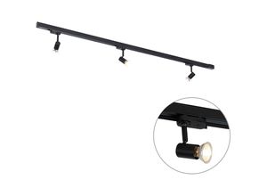 8718881154072 - Qazqa - Modernes Schienensystem schwarz 3-Licht 3-Phasen rechts - Jeany - Schwarz