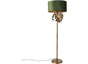 8718881154515 - Qazqa - Vintage Stehlampe Antik Gold mit grünem Schirm - Linden - Grün