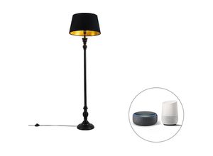 8718881154706 - Qazqa - Smarte Stehleuchte mit 45 cm Schirm schwarz inkl wlan A60 - Classico - Schwarz 8718881154706 - Qazqa - Smarte Stehleuchte mit 45 cm Schirm schwarz inkl wlan A60 - Classico - Schwarz