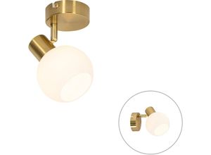 8718881155710 - Qazqa - Art-Deco-Spot Gold mit Opalglas verstellbar – Anouk - Gold