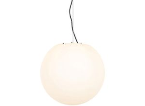 8718881156526 - Qazqa - Moderne Außenhängelampe weiß 45 cm IP65 - Nura - Weiß