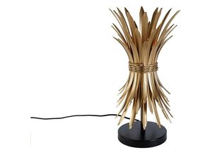 8718881157288 - Qazqa - Art-Deco-Tischlampe Gold - Wesley - Gold