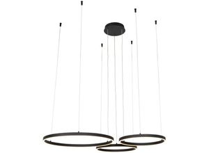 8718881158247 - Hängelampe schwarz inkl led 3-stufig dimmbar 3-flammig - Anello - Schwarz