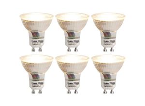 8718881158919 - Luedd - Set mit 6 GU10 3-Stufen-Dimm-zu-Warm-LED-Lampen 5W 380 lm 2000-2700K - Transparent