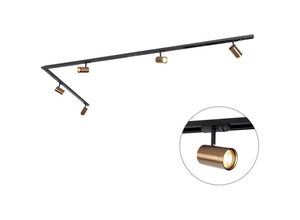 8718881159329 - Modernes 1-Phasen-Schienensystem mit 5 Spots dunkelbronze - Jeana - Bronze