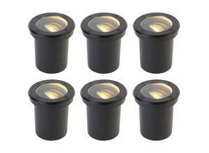 8718881165610 - 6er Set smarter Außen-Bodenstrahler schwarz verstellbar IP65 inkl led - Delux - Schwarz