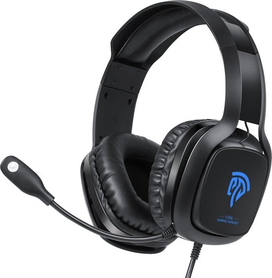 8718924136973 - C06-Blue Over-Ear Gaming-Headset - Schwarz Blau